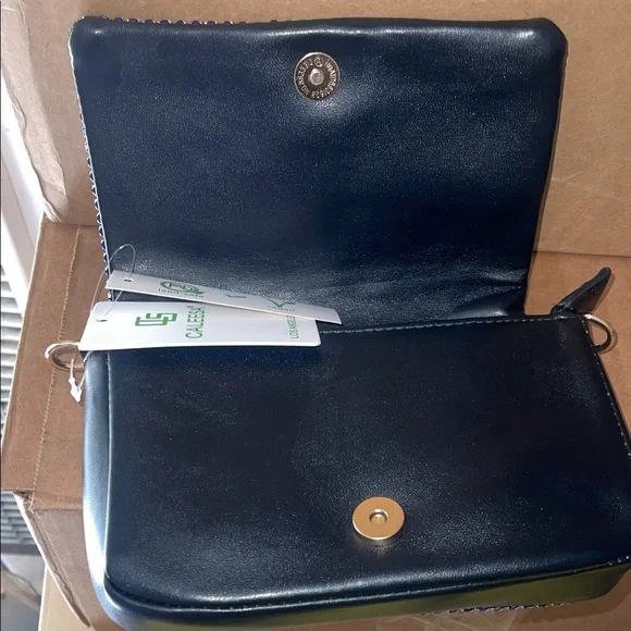 Elegant Blue Rhinestone Evening Clutch - Picture 3 of 5